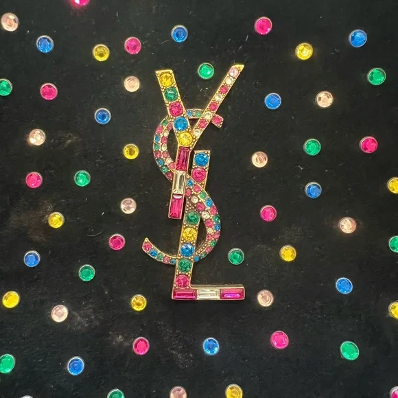 Yves Saint Laurent Rainbow Crystal Studded tassel crossbody Camera Bag - Picture 6 of 17